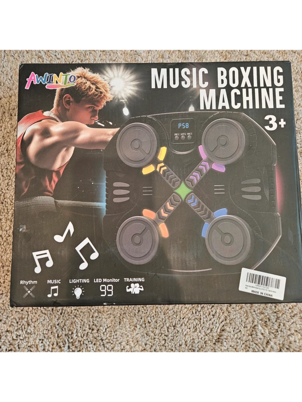 Music Boxing Machine Bluetooth Wall Mounted Punching Trainer LED Rhythm